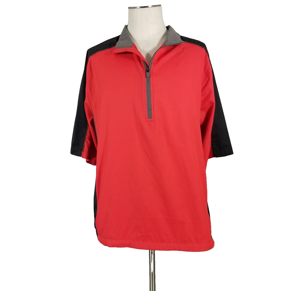 Pinseeker golf wind shirt men's large red black short‎ sleeve Sports outdoor